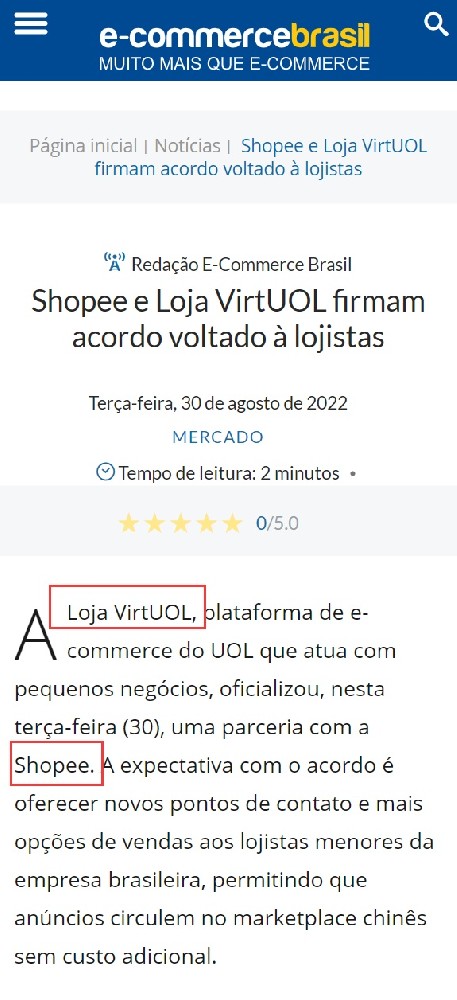 【西邮最前线】Shopee与Loja VirtUOL签署合作协议，助力巴西卖家销售-西邮物流