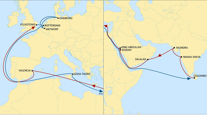 MSC在Himalaya Express服务增加吉达港停靠-西邮物流