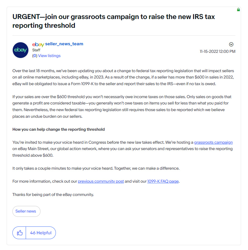eBay呼吁卖家共同抵制美国新税法-西邮物流