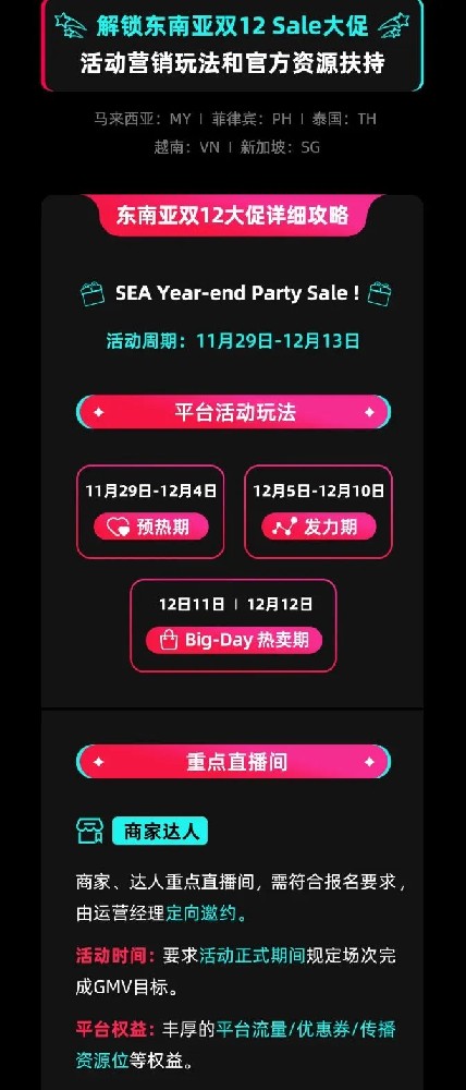TikTok Shop东南亚双12大促将于11月29日开启预热-西邮物流