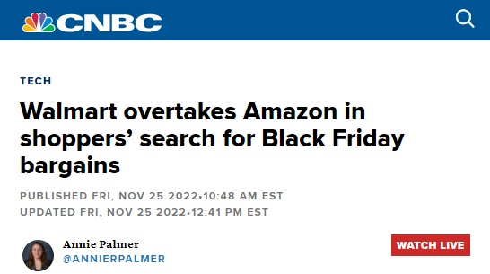沃尔玛今年黑五超越亚马逊 成消费者首选-西邮物流