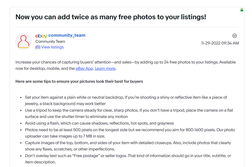 eBay：支持卖家在listing中上传24张图片-西邮物流