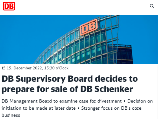 德国铁路(DB)宣布：出售DB Schenker，估值250亿美元左右-西邮物流