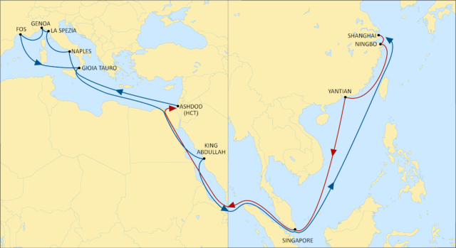 MSC重新推出从亚洲到地中海的DRAGON航线服务-西邮物流